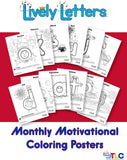 Lively Letters Monthly Motivational Coloring Posters