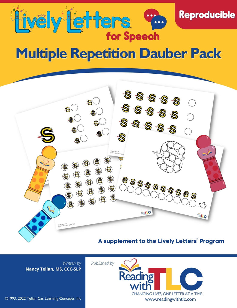Lively Lette Rp Lively Letters for Speech: Reproducible Multiple Repetition Dauber Pac ...