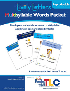 Lively Letters Reproducible Multisyllable Words Packet (E-product)
