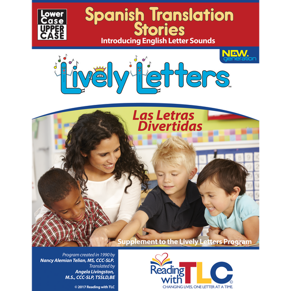 New Generation Lively Letters™ Spanish Translations: Phonics Stories for the English Sounds, Uppercase & Lowercase (Book)