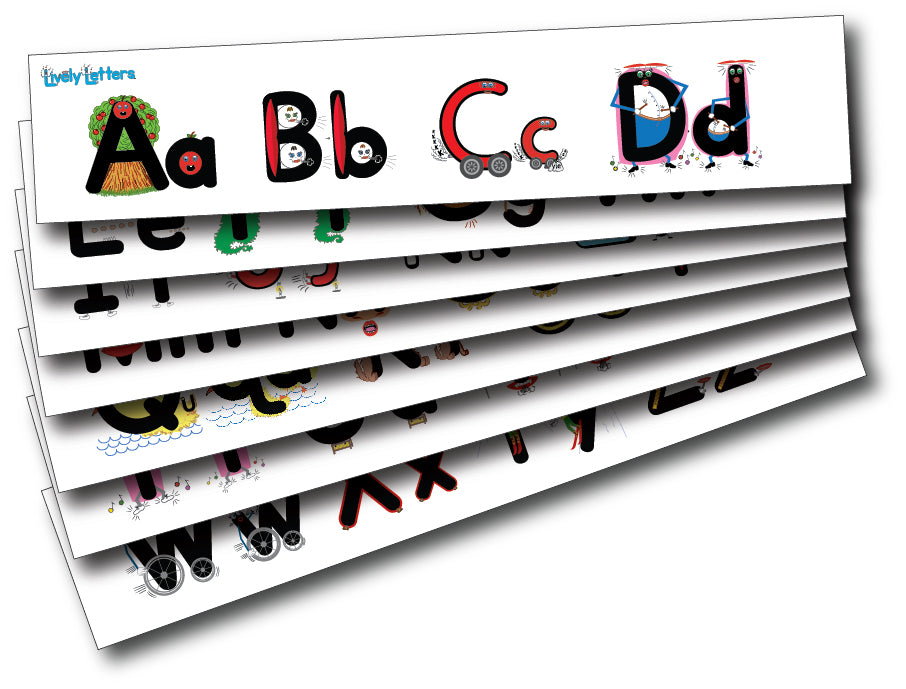 Lively Letters New Generation Lively Letters Uppercase & Lowercase Alphabet Wall Stri ...